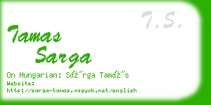 tamas sarga business card